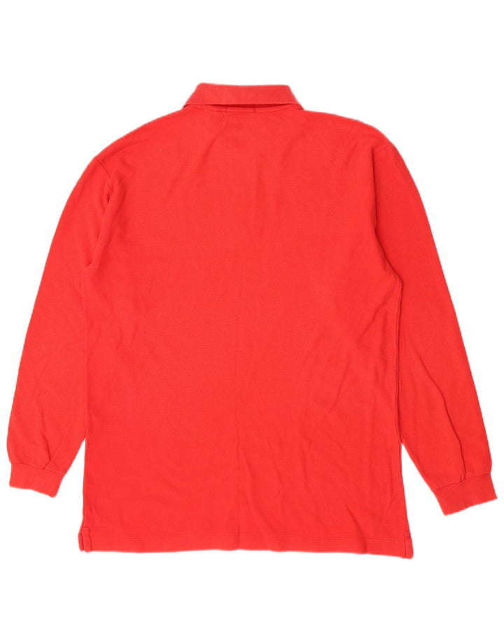Fila Mens Long Sleeve Polo Shirt IT 52 Large Red Cotton