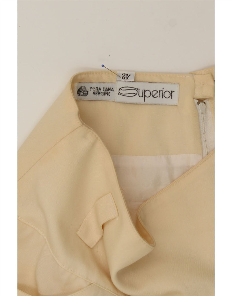 SUPERIOR Womens Pencil Skirt IT 42 Medium W30  Beige Wool Vintage Superior and Second-Hand Superior from Messina Hembry 
