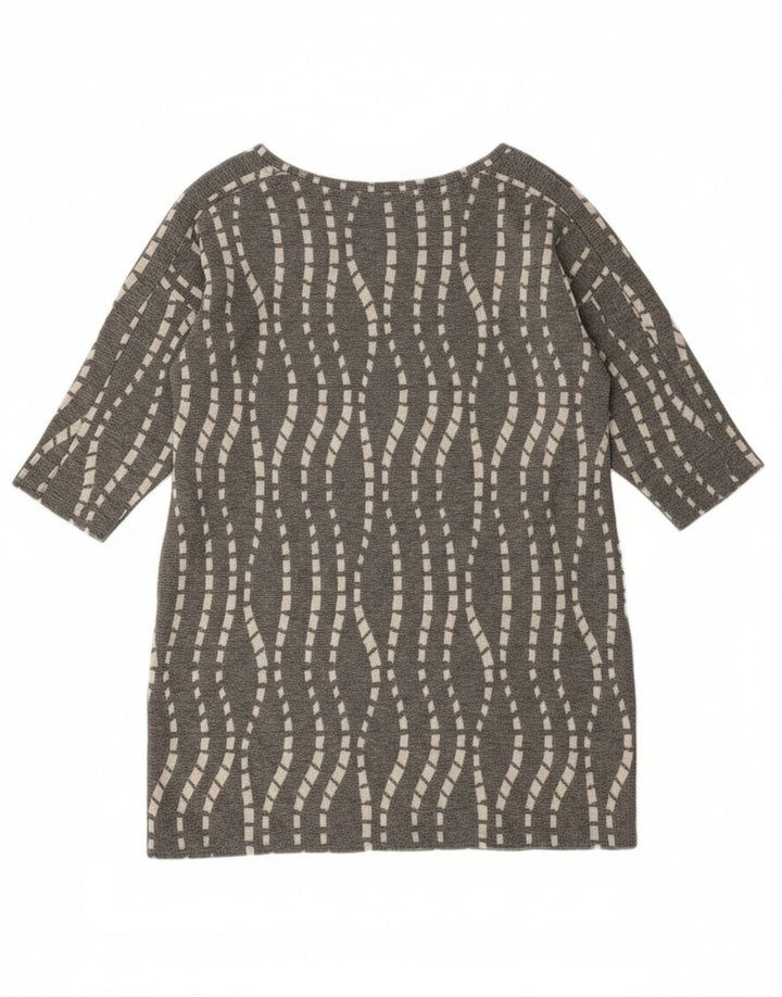 Zara Womens Tunic Top UK 16 Large Grey Chevron