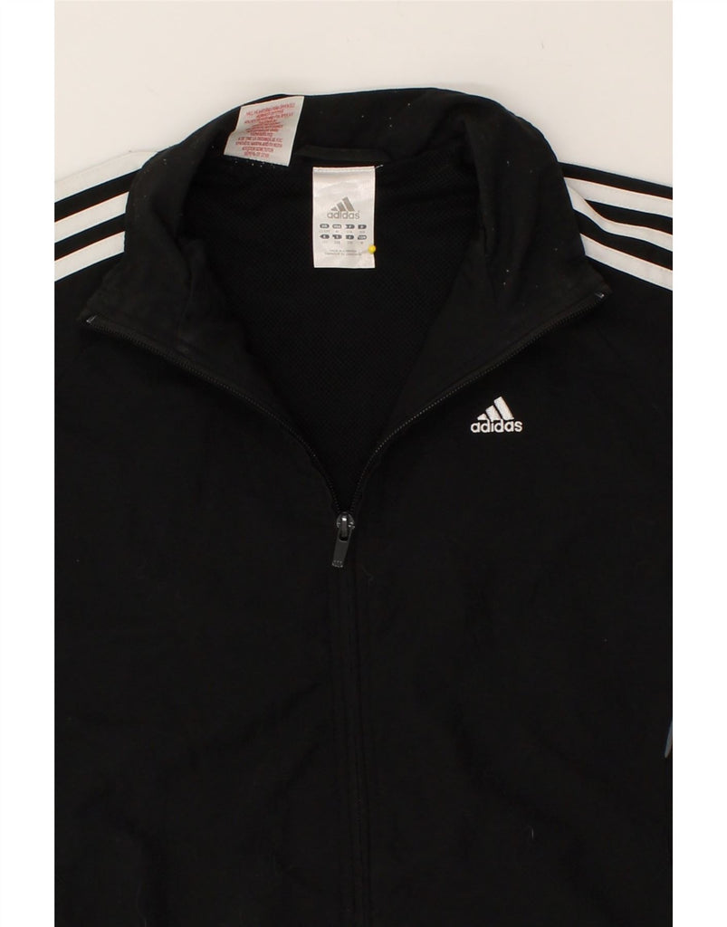 ADIDAS Boys Graphic Tracksuit Top Jacket 11-12 Years Black Polyester | Vintage Adidas | Thrift | Second-Hand Adidas | Used Clothing | Messina Hembry 