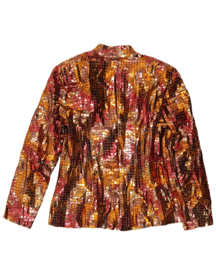 Vintage Womens 3 Button Blazer Jacket UK 14 Medium Multicoloured