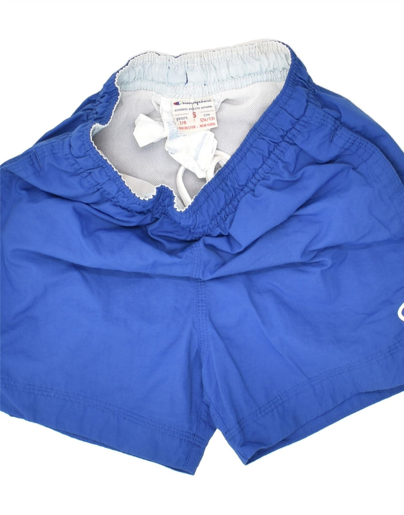 CHAMPION Boys Sport Shorts 7-8 Years Small  Blue Polyamide | Vintage Champion | Thrift | Second-Hand Champion | Used Clothing | Messina Hembry 