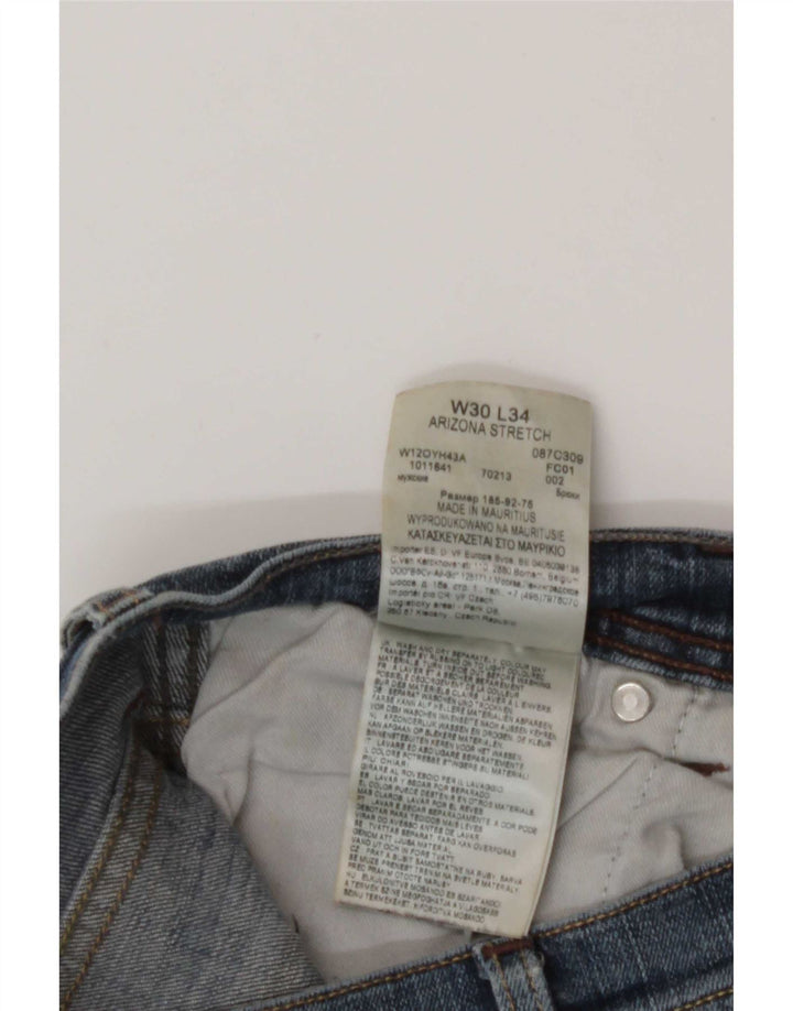 Wrangler Mens Straight Jeans W30 L34 Blue Cotton