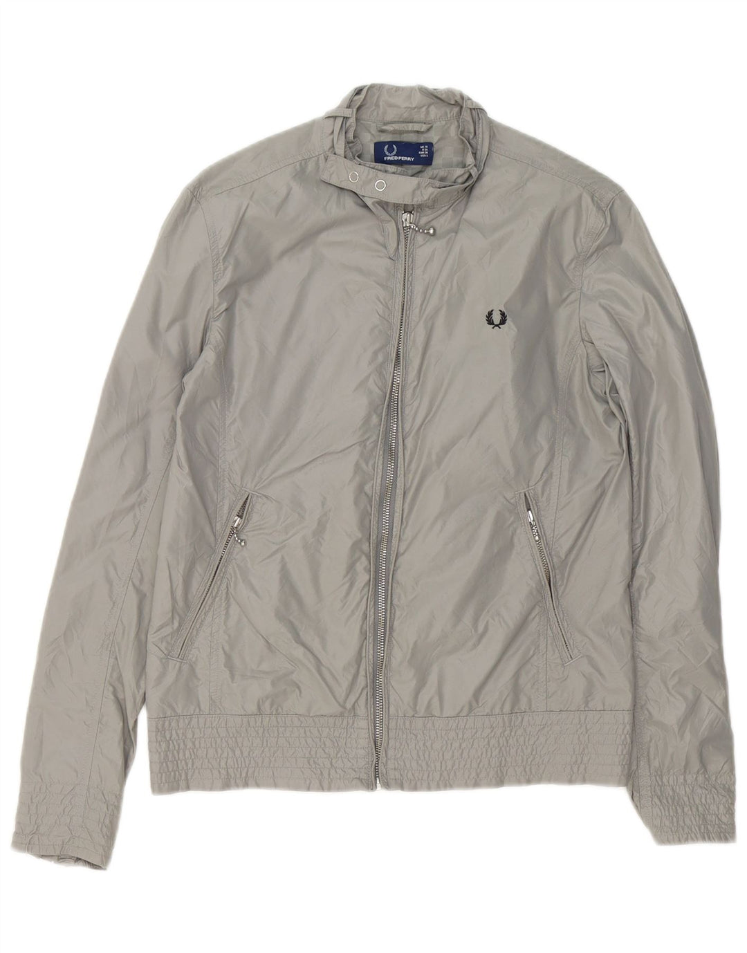 Fred Perry Womens Bomber Jacket UK 10 Small Grey Nylon