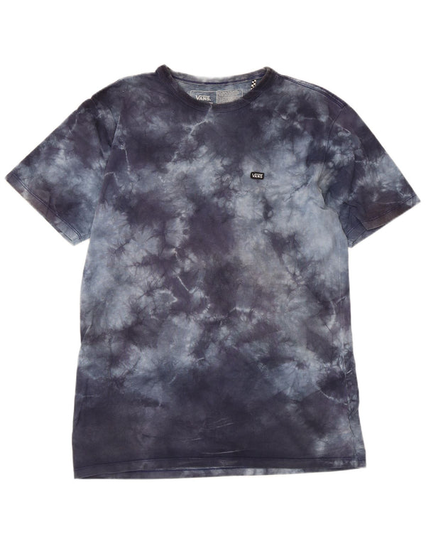 VANS Mens Classic Fit T-Shirt Top Medium Navy Blue Tie Dye Cotton