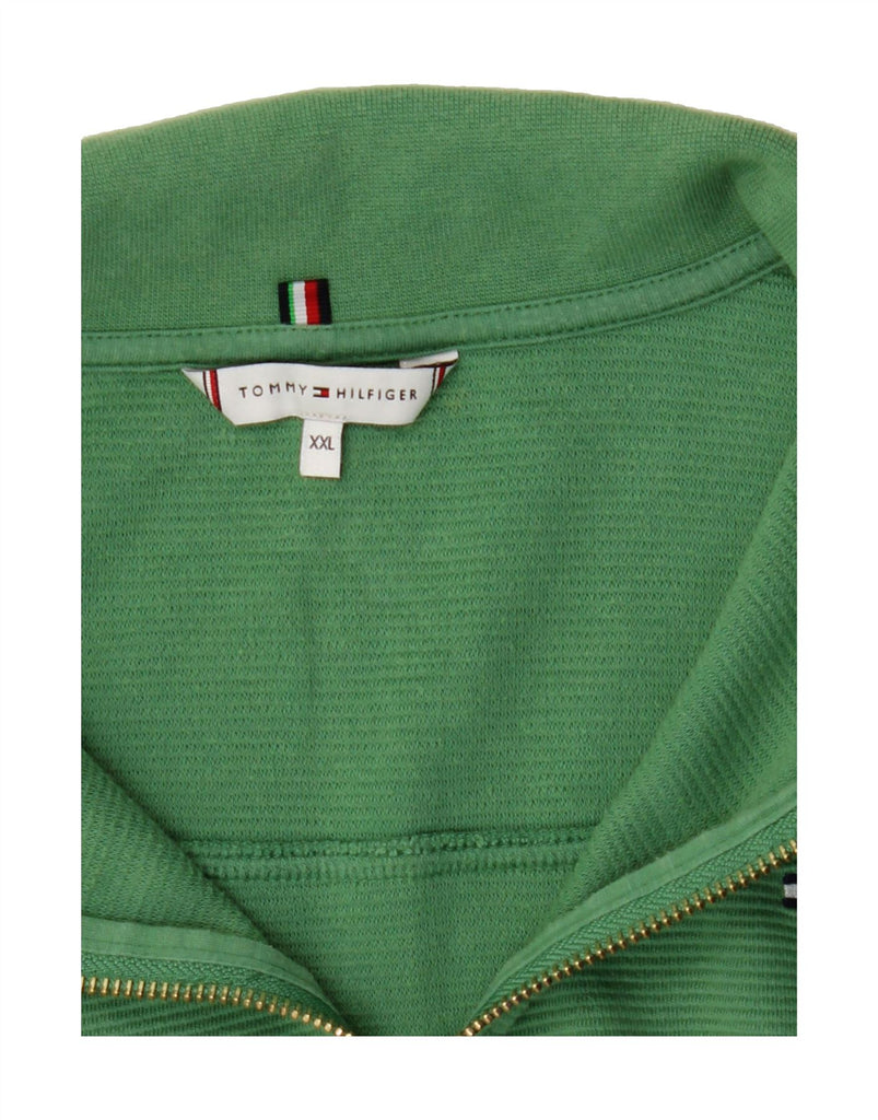 TOMMY HILFIGER Womens Oversized Crop Sweatshirt Jumper UK 20 2XL Green Vintage Tommy Hilfiger and Second-Hand Tommy Hilfiger from Messina Hembry 