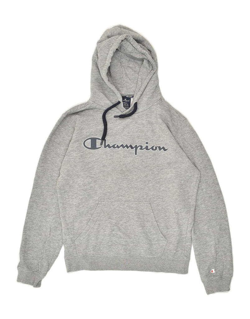 CHAMPION Mens Graphic Hoodie Jumper Small Grey Cotton | Vintage Champion | Thrift | Second-Hand Champion | Used Clothing | Messina Hembry 