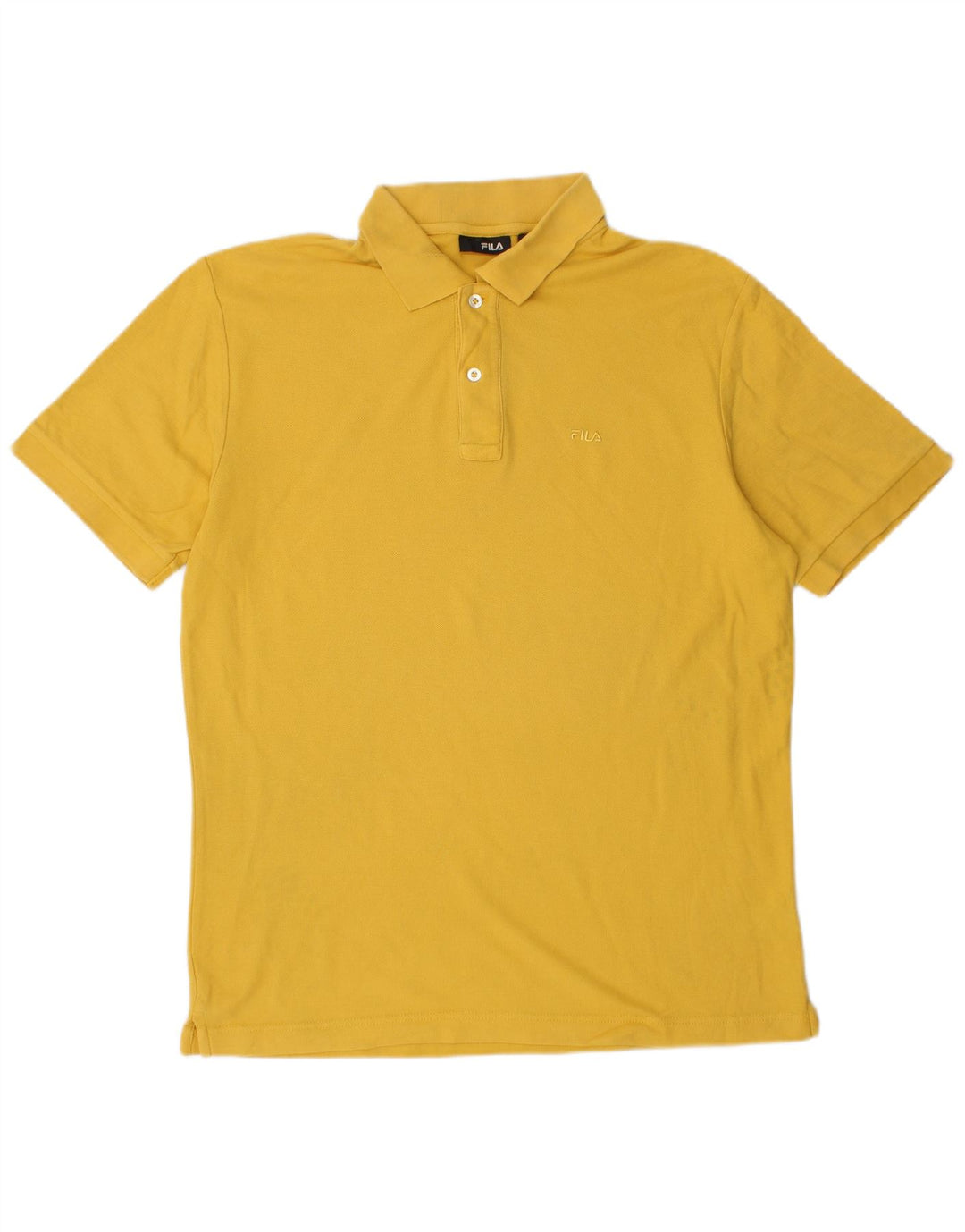 FILA Mens Polo Shirt Medium Yellow Cotton