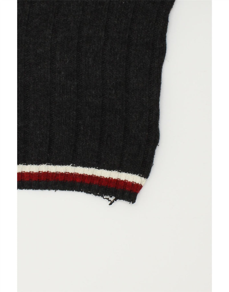 VINTAGE Boys Polo Neck Jumper Sweater 15-16 Years Black Colourblock Wool | Vintage Vintage | Thrift | Second-Hand Vintage | Used Clothing | Messina Hembry 