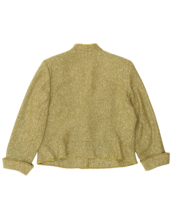 Prato Womens 3 Button Blazer Jacket IT 44 Medium Khaki Flecked