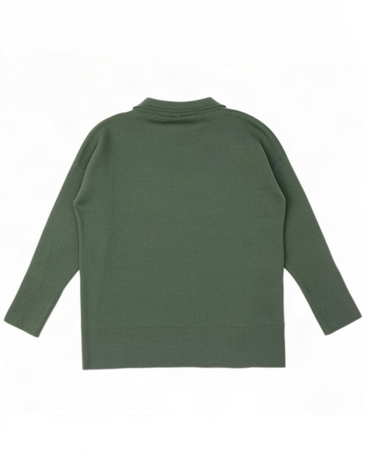 Benetton Womens Turtle Neck Jumper Sweater UK 14 Medium Green Wool