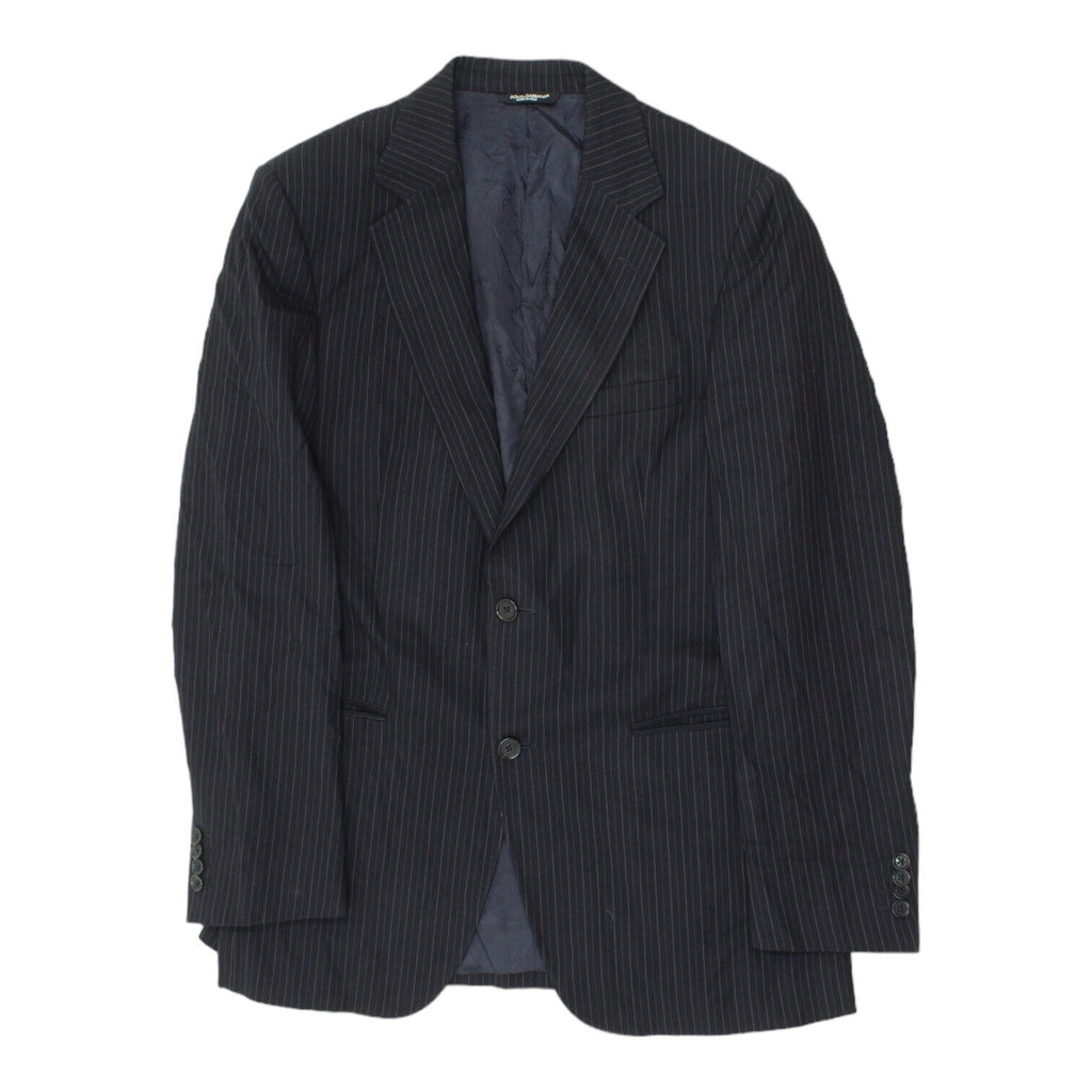 Dolce & Gabbana Mens Black Pin Stripe Blazer Jacket | Vintage Luxury Designer | Vintage Messina Hembry | Thrift | Second-Hand Messina Hembry | Used Clothing | Messina Hembry 