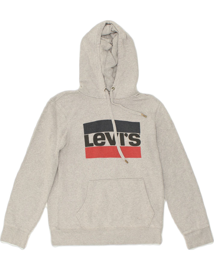 LEVI'S Mens Graphic Hoodie Jumper Small Grey Cotton | Vintage Levi's | Thrift | Second-Hand Levi's | Used Clothing | Messina Hembry 