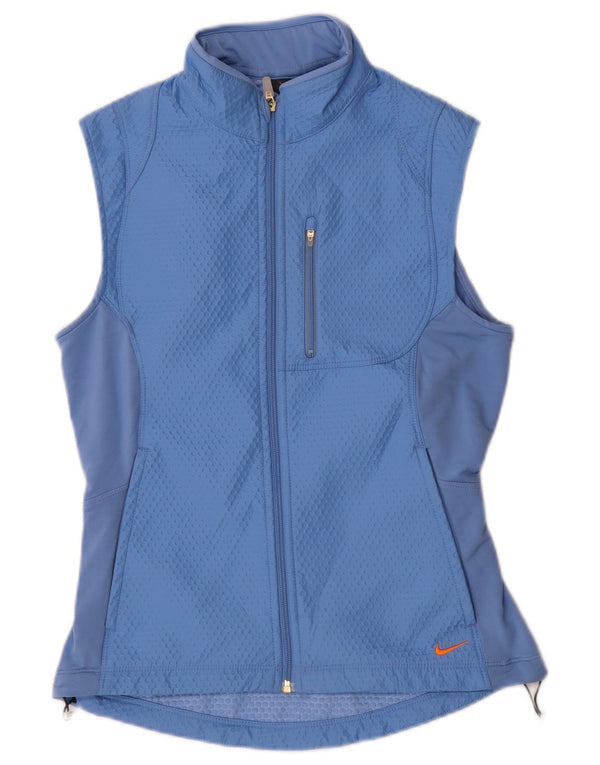 Nike Womens Sleeveless Tracksuit Top Jacket US 4/6 Small Blue Polyester