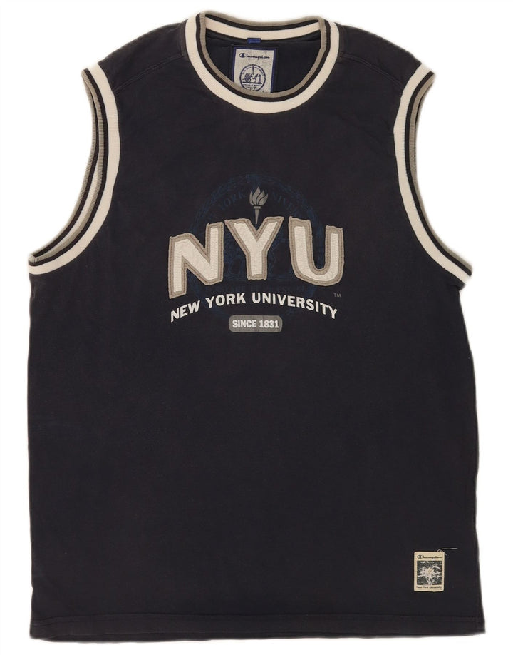Champion Mens New York University Graphic Vest Top Medium Navy Blue