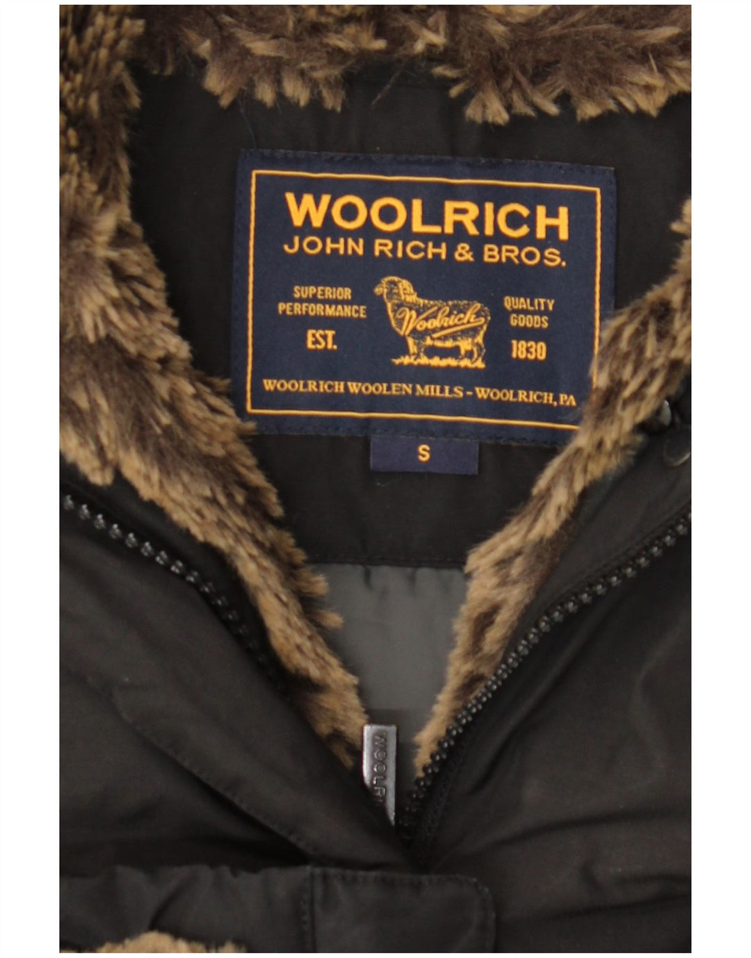 Woolrich Womens Hooded Padded Coat UK 10 Small Black Polyester