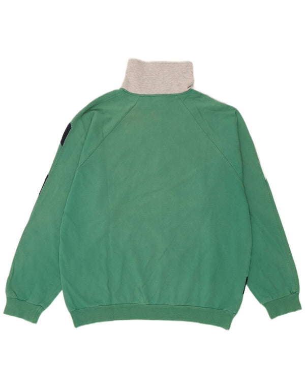 Campagnolo Mens Zip Neck Sweatshirt Jumper Medium Green Colourblock