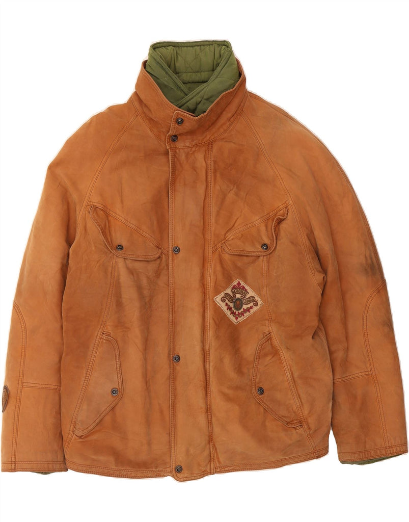BELFE Mens Leather Jacket UK 44 2XL Brown Leather Vintage Belfe and Second-Hand Belfe from Messina Hembry 