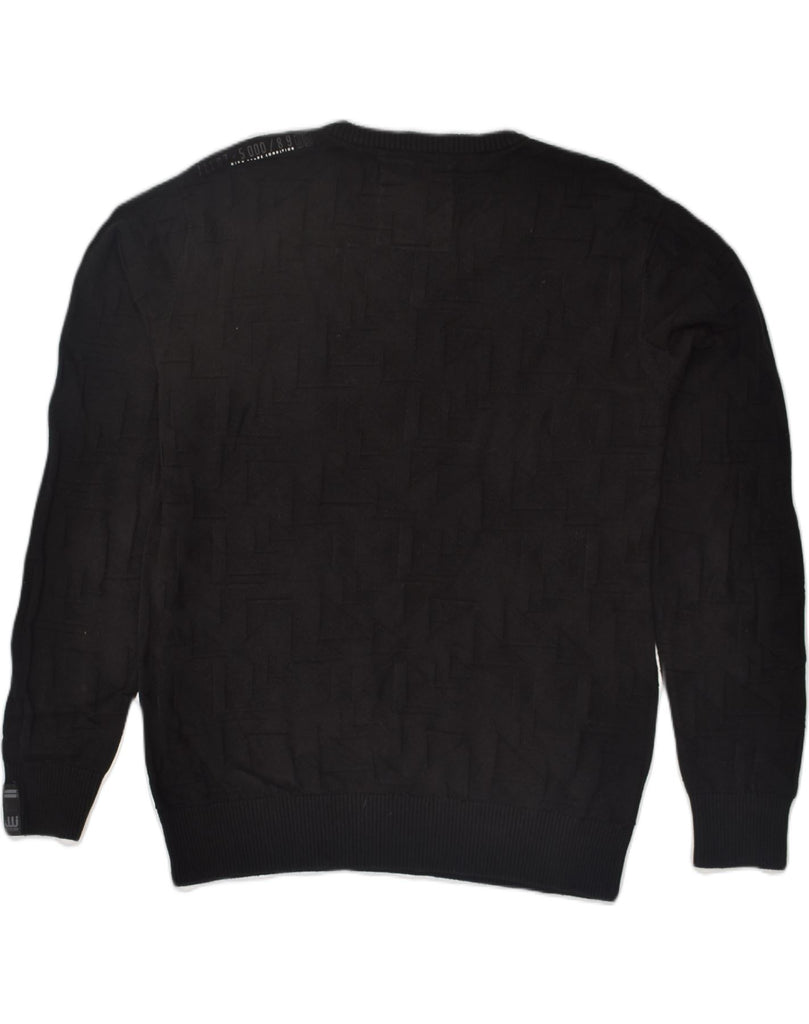 JACK & JONES Mens V-Neck Jumper Sweater Medium Black Cotton | Vintage Jack & Jones | Thrift | Second-Hand Jack & Jones | Used Clothing | Messina Hembry 