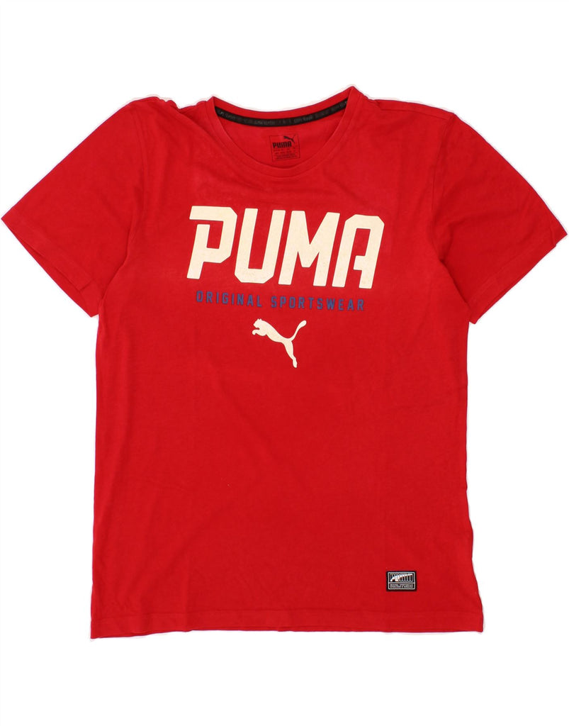PUMA Mens Graphic T-Shirt Top Medium Red Vintage Puma and Second-Hand Puma from Messina Hembry 