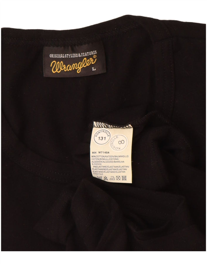 Wrangler Mens Graphic T-Shirt Top Large Black Cotton