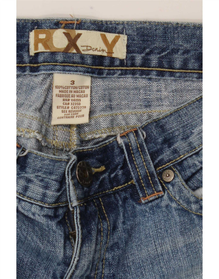 Roxy Womens Low Waist Distressed Straight Jeans US 3 Small W29 L27 Blue