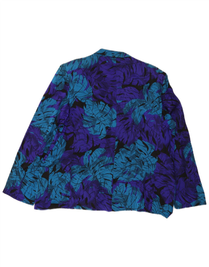 Rosanna Manzoni Womens Open Blazer Jacket IT 44 Medium Blue Floral