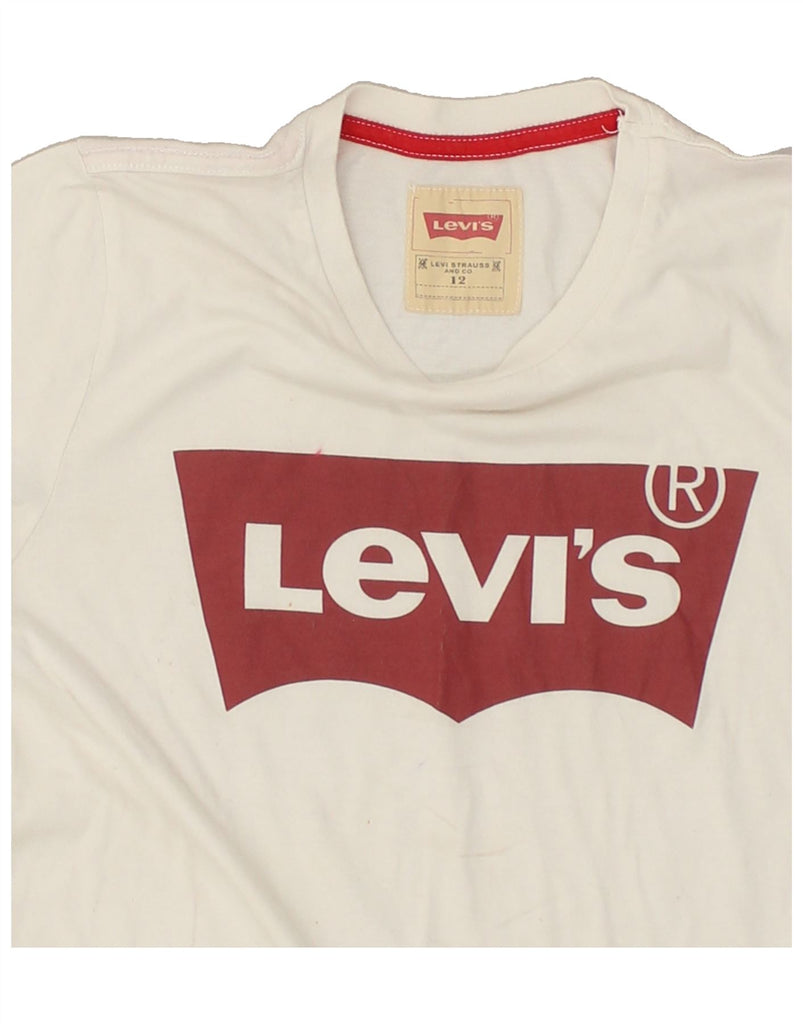 LEVI'S Girls Graphic T-Shirt Top 11-12 Years Off White | Vintage Levi's | Thrift | Second-Hand Levi's | Used Clothing | Messina Hembry 