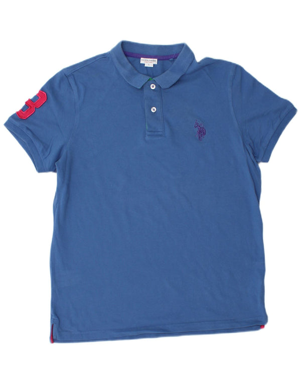 U.S. Polo Assn. Boys Graphic Polo Shirt 15-16 Years Large Blue Cotton