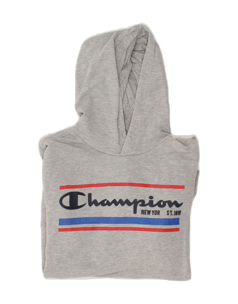 CHAMPION Mens Graphic Hoodie Jumper Medium Grey Cotton | Vintage Champion | Thrift | Second-Hand Champion | Used Clothing | Messina Hembry 