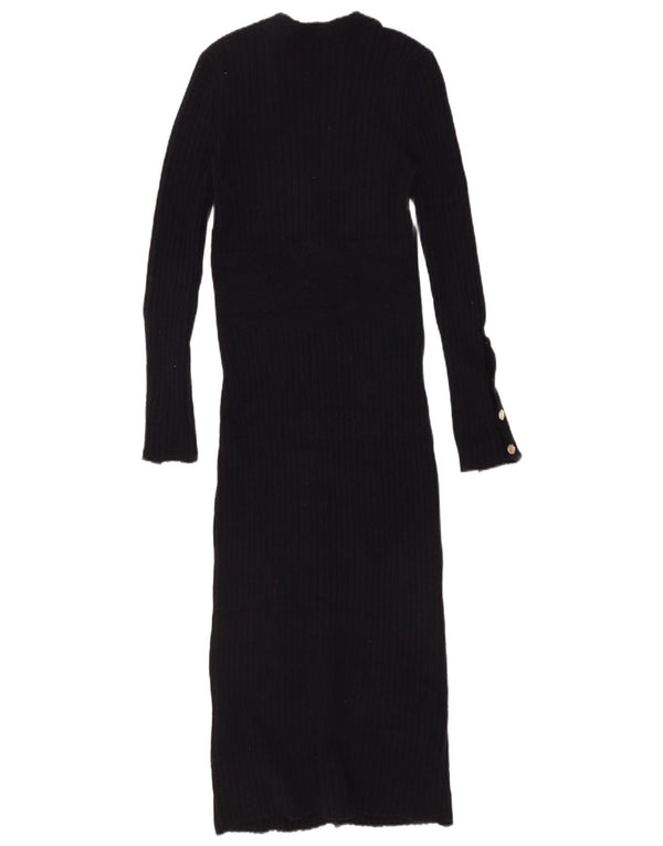 Zara Womens Jumper Dress UK 10 Small Navy Blue Cotton