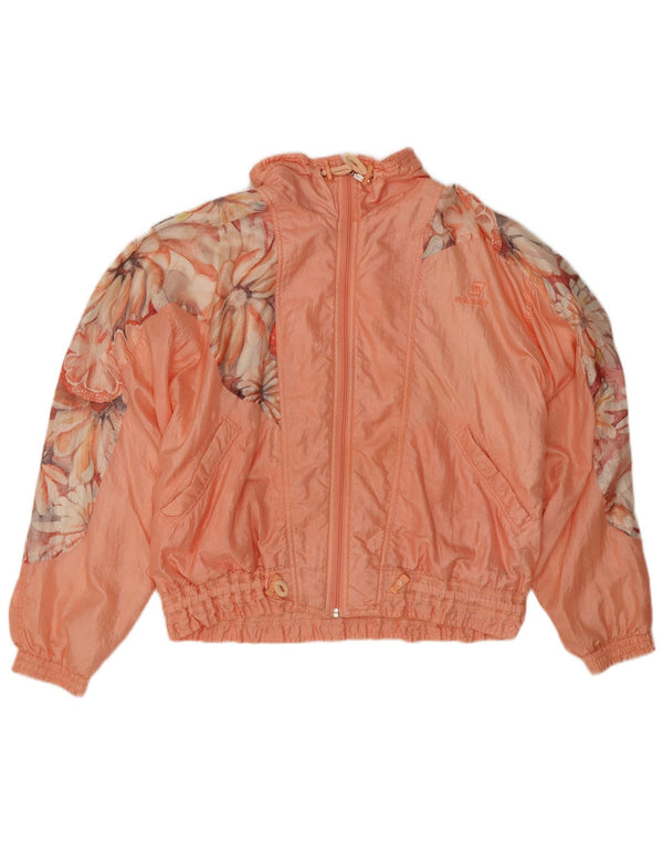 Maser M Womens Oversized Tracksuit Top Jacket UK 12 Medium Pink Floral