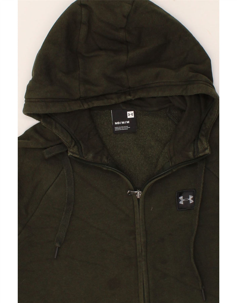 UNDER ARMOUR Mens Zip Hoodie Sweater Medium Green Cotton Vintage Under Armour and Second-Hand Under Armour from Messina Hembry 