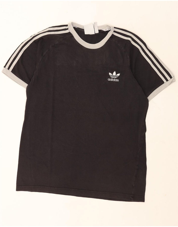 Adidas Mens T-Shirt Top Large Black Cotton