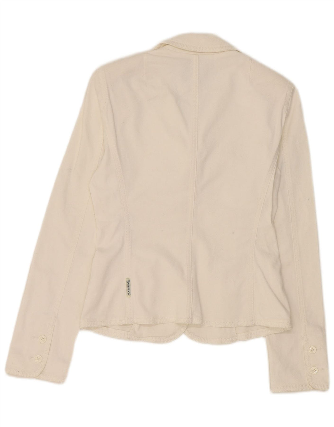 Armani Jeans Womens 3 Button Blazer Jacket UK 10 Small White Cotton