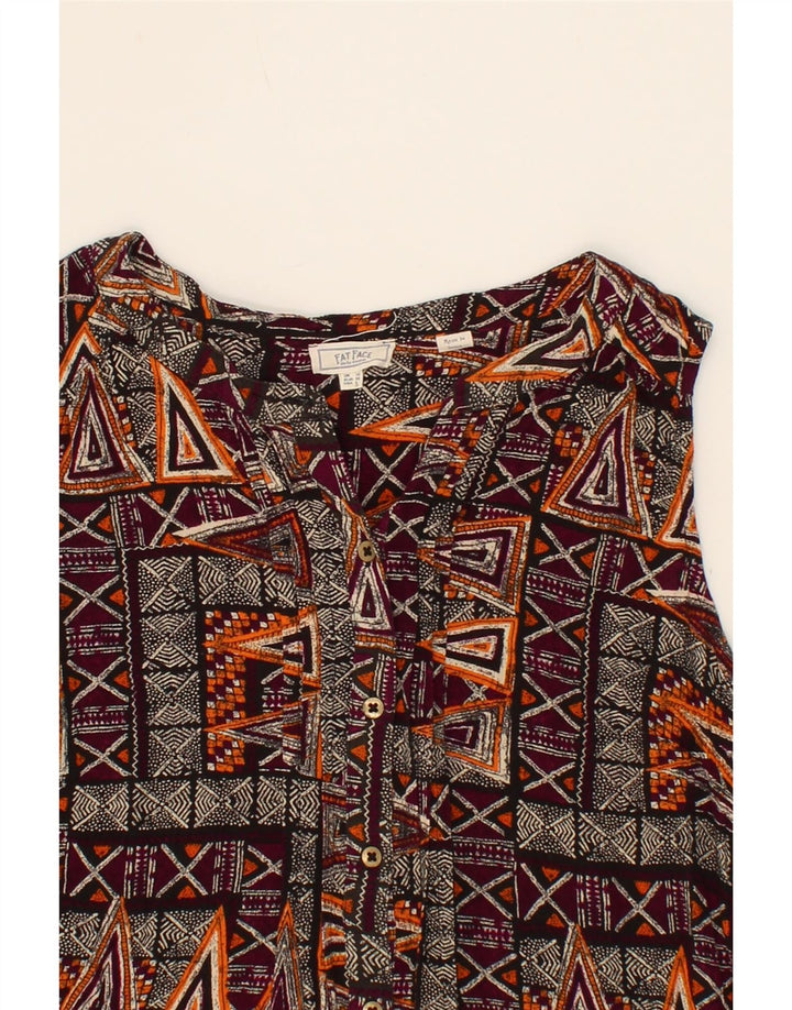 FAT FACE Womens Sleeveless Shirt Blouse UK 10 Small  Maroon Vintage Fat Face and Second-Hand Fat Face from Messina Hembry 