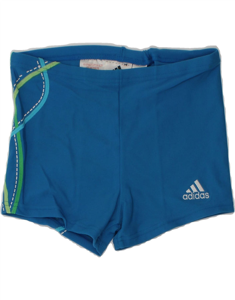 ADIDAS Boys Graphic Swimming Shorts 9-10 Years Blue Polyamide | Vintage Adidas | Thrift | Second-Hand Adidas | Used Clothing | Messina Hembry 