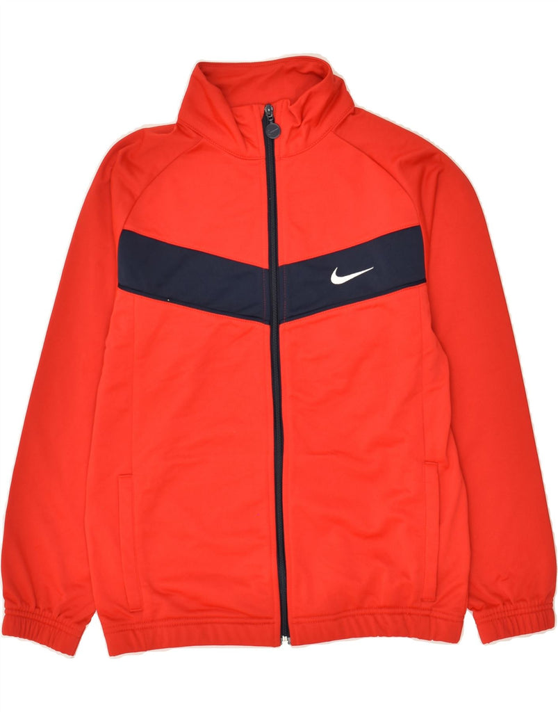 NIKE Girls Tracksuit Top Jacket 12-13 Years Large Red Colourblock | Vintage Nike | Thrift | Second-Hand Nike | Used Clothing | Messina Hembry 