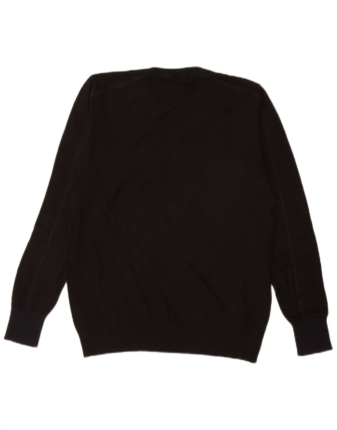 Gas Mens Crew Neck Jumper Sweater Medium Black Cotton