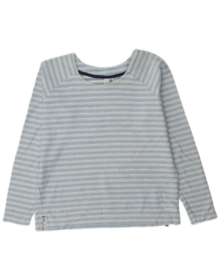 Weird Fish Womens Sweatshirt Jumper UK 14 Large Blue Striped Cotton