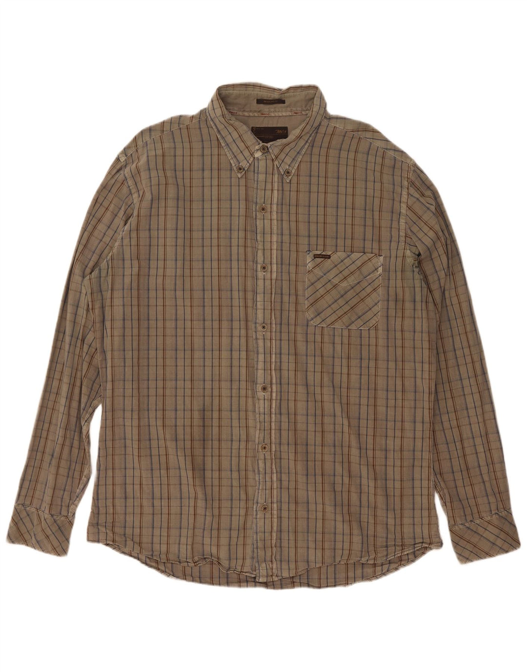 Marlboro Classics Mens Regular Fit Shirt 2XL Khaki Check Cotton