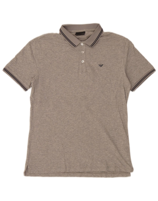 Emporio Armani Mens Polo Shirt Large Grey Cotton