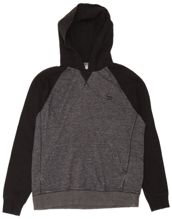 Billabong Mens Hoodie Jumper Large Grey Colourblock Cotton