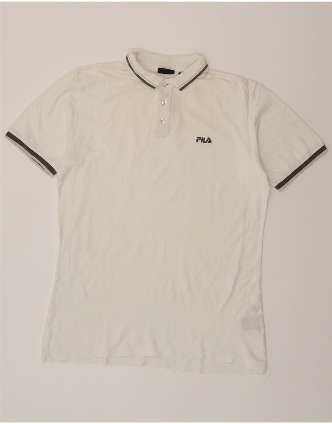 FILA Mens Polo Shirt Large White