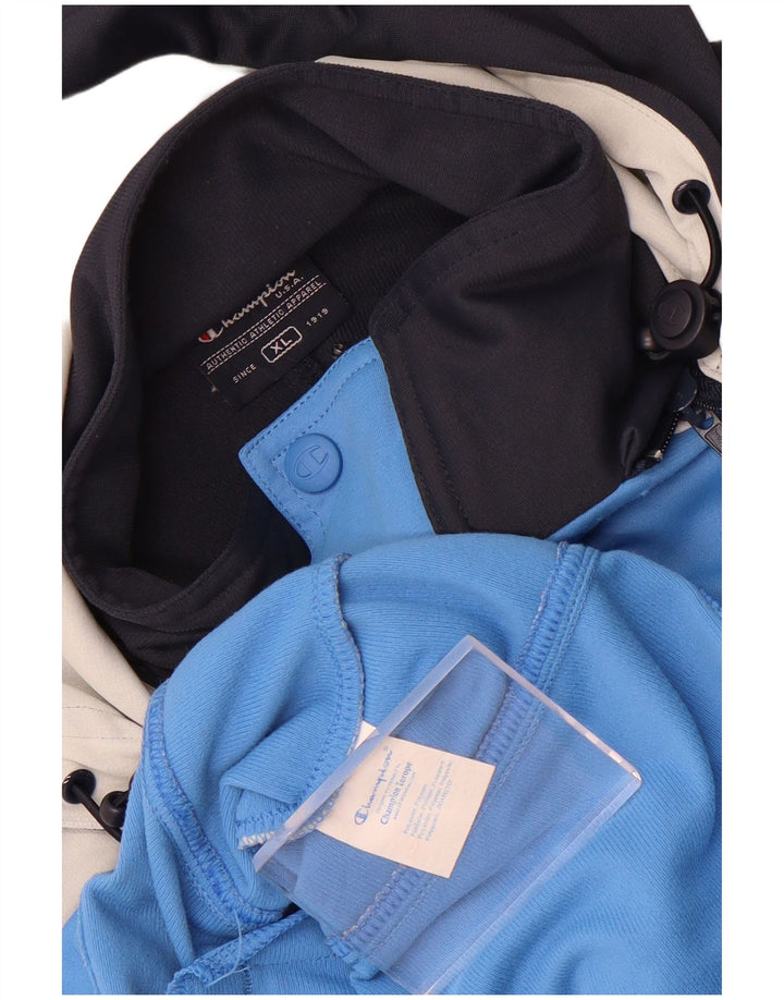 Champion Mens Hooded Tracksuit Top Jacket XL Blue Colourblock Polyester