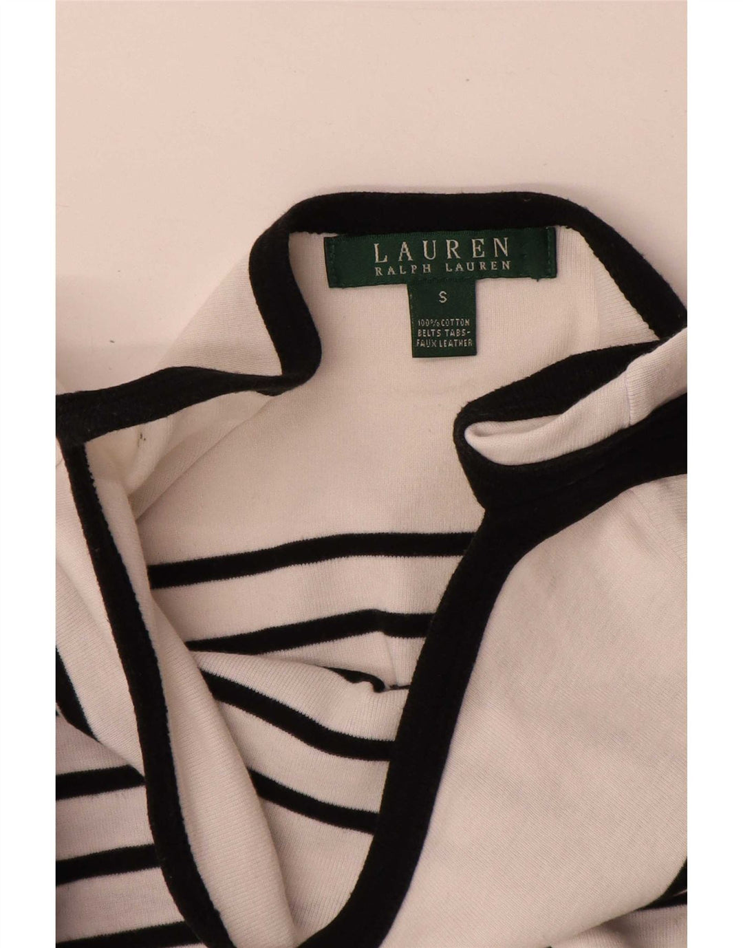 Ralph Lauren Womens Short Sleeves Basic Dress UK 10 Small White Striped