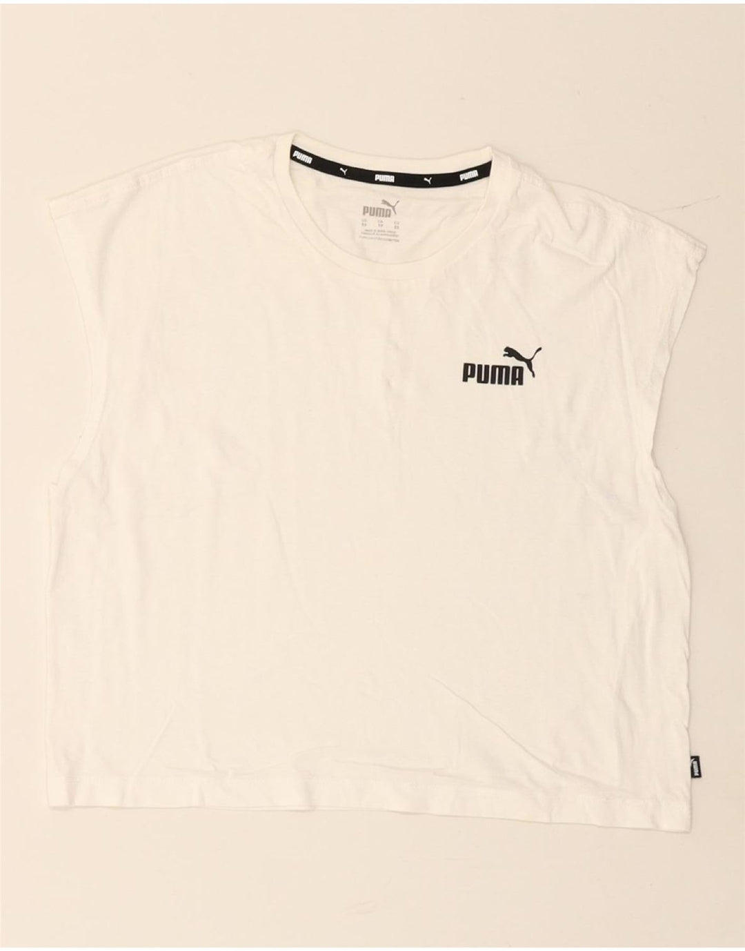 PUMA Womens Oversized Graphic Vest Top UK 6 XS White