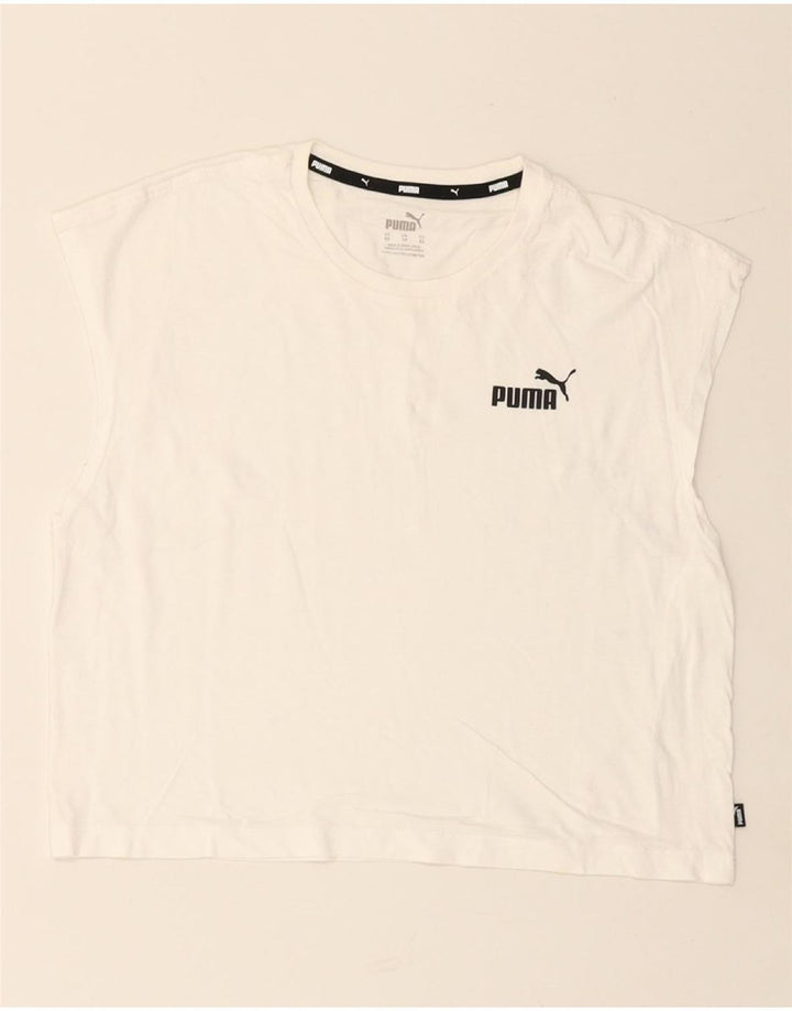 PUMA Womens Oversized Graphic Vest Top UK 6 XS White
