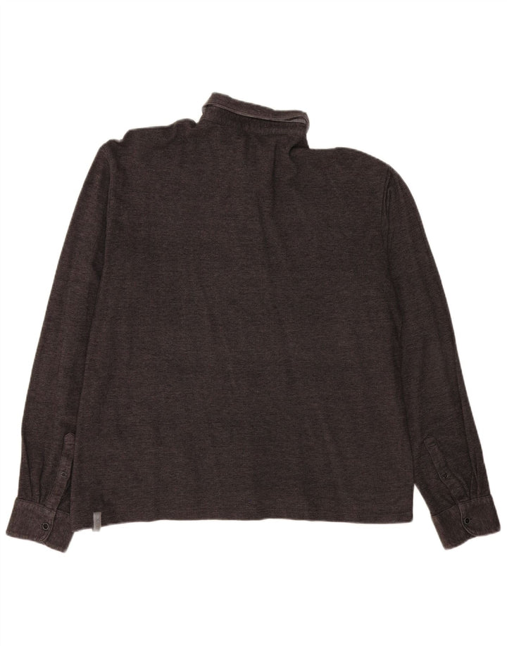 Slam Mens Long Sleeve Polo Shirt 3XL Grey Flecked