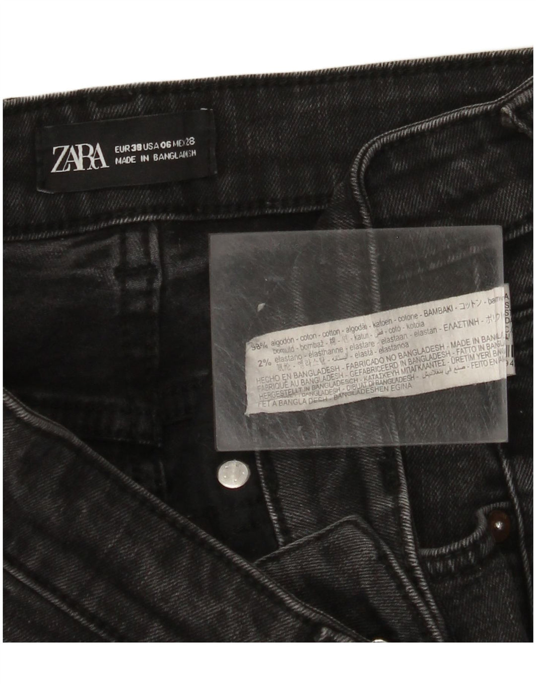 ZARA Womens Flared Jeans EU 38 Small W28 L25 Black Cotton